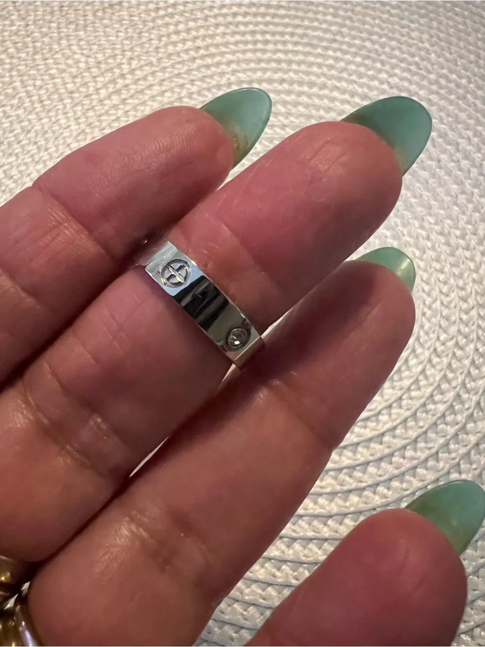 Stainless Steel Ring diamond weighs